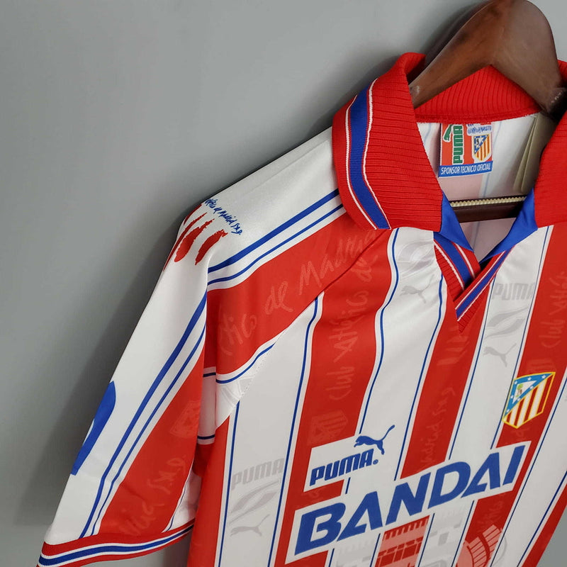 Camiseta Atlético de Madrid Retro 1996/1997 Blanca e Roja -