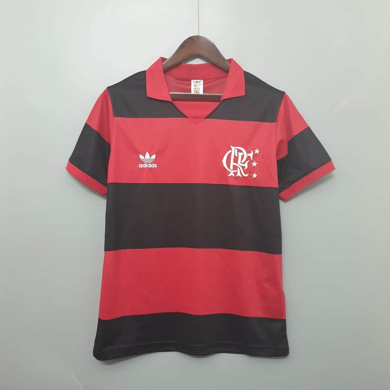 Camiseta Flamengo Retro 1982 Roja e Negra -