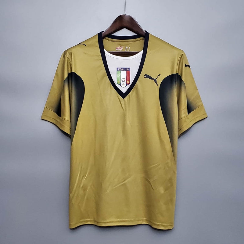 Camiseta Itália Retro 2006 - Dourada