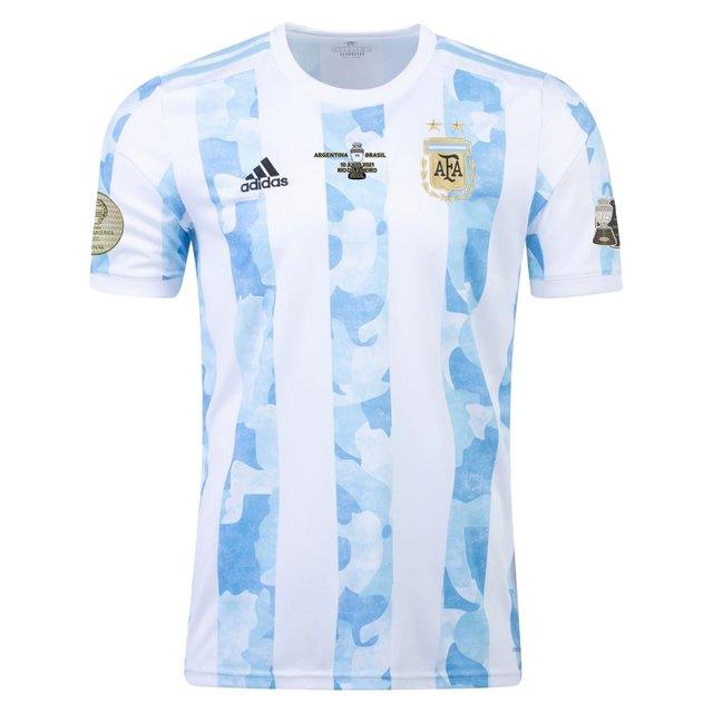 Camisa Seleção Argentina I [Final Copa América] 21/22 Adidas - Azul e Branca - DA Sports Oficial