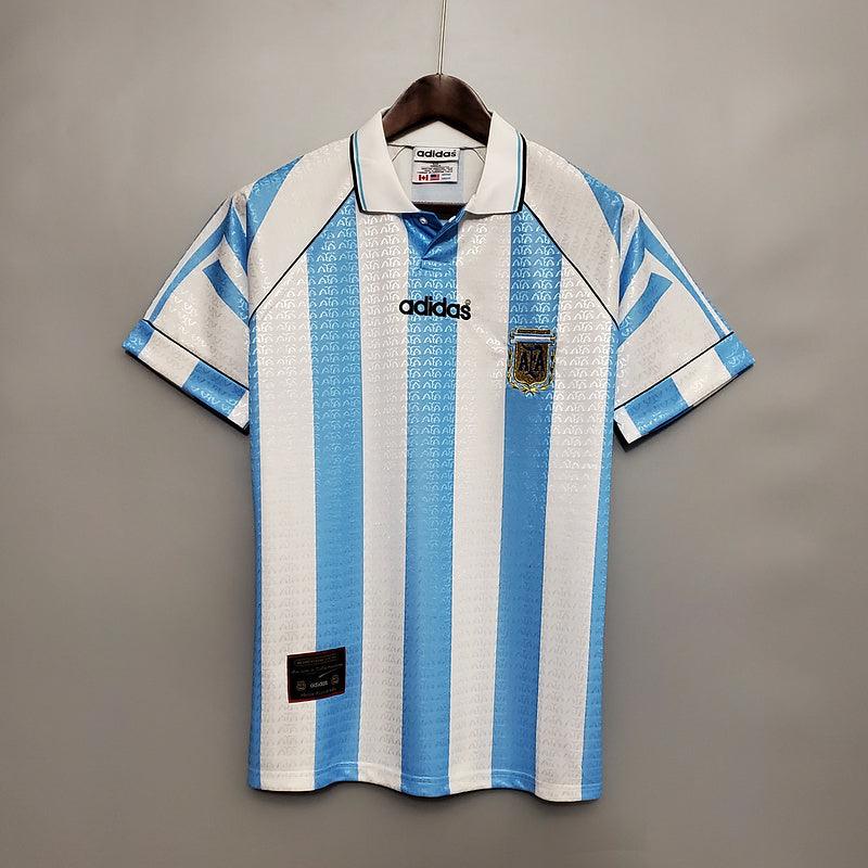 Camisa Seleção Argentina Retrô 1997-1998 Azul e Branca - Adidas - DA Sports Oficial