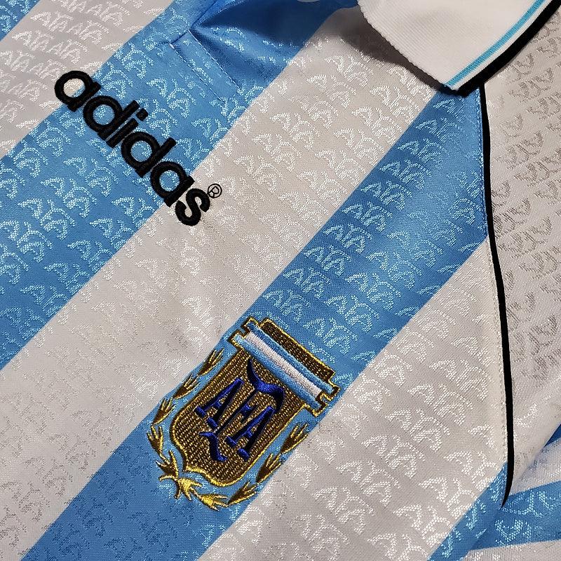 Camisa Seleção Argentina Retrô 1997-1998 Azul e Branca - Adidas - DA Sports Oficial