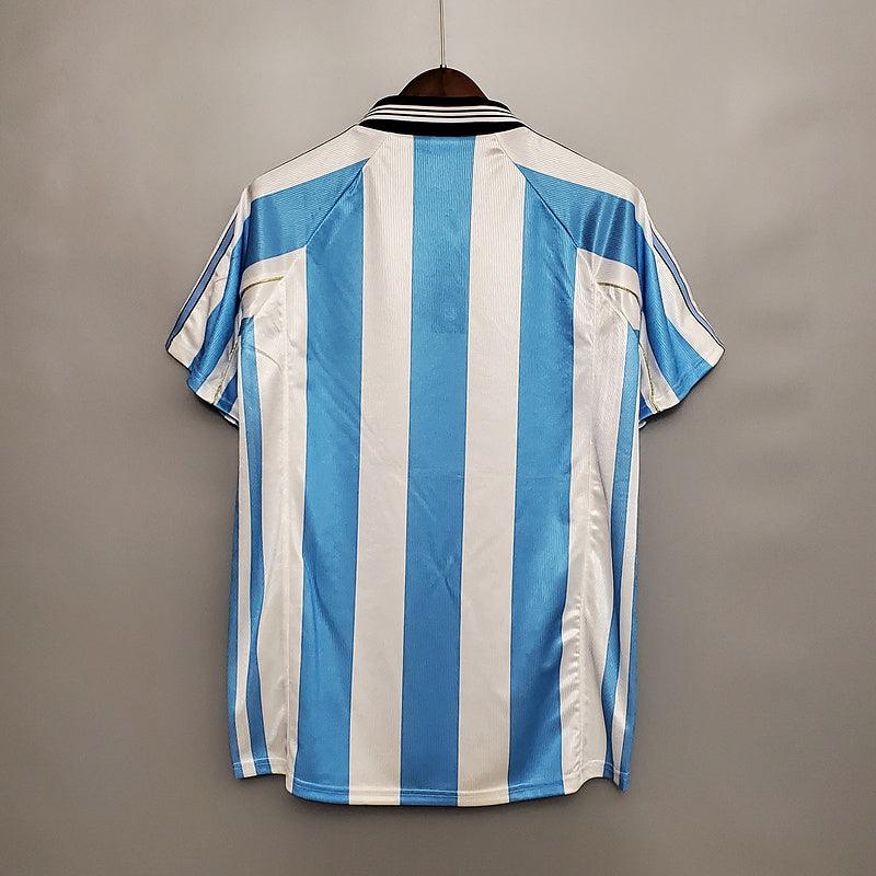 Camisa Seleção Argentina Retrô 1998 Azul e Branca - Adidas - DA Sports Oficial