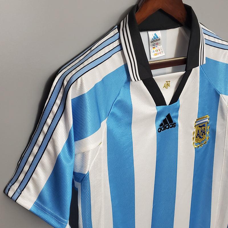 Camisa Seleção Argentina Retrô 1998 Azul e Branca - Adidas - DA Sports Oficial