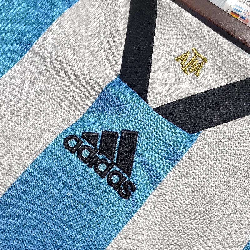 Camisa Seleção Argentina Retrô 1998 Azul e Branca - Adidas - DA Sports Oficial