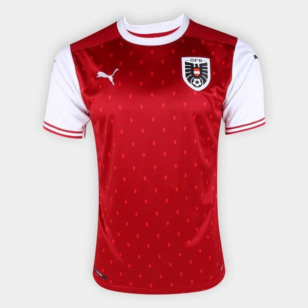 Camisa Seleção Áustria I 21/22 Puma - Vermelho e Branco - DA Sports Oficial