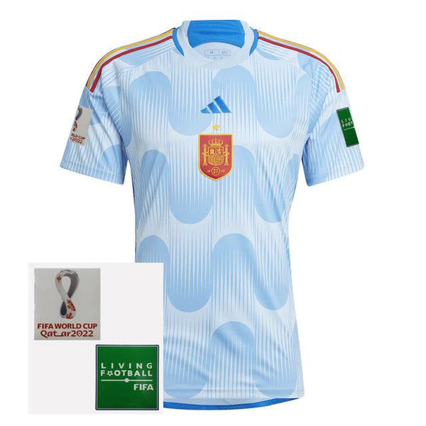 Camisa Seleção Espanha II 2022 Adidas [Com Patch] - Azul Celeste - DA Sports Oficial