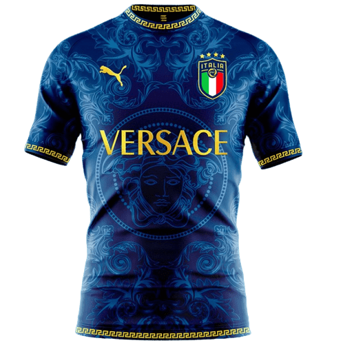 Camisa Seleção Itália x Versace - Puma - Azul - DA Sports Oficial