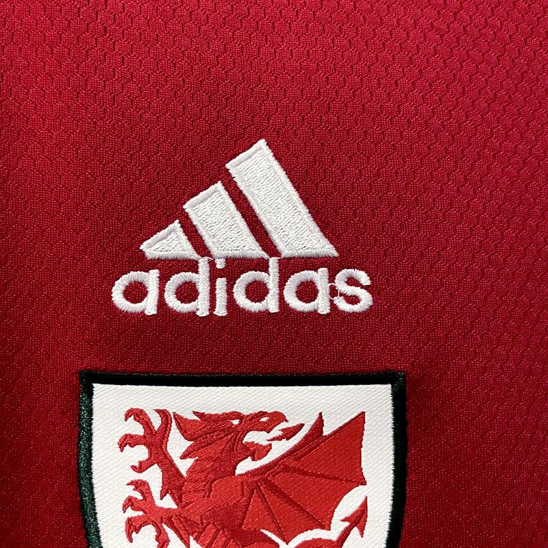 Camisa Seleção País de Gales I 2022 Adidas - Vermelho - DA Sports Oficial