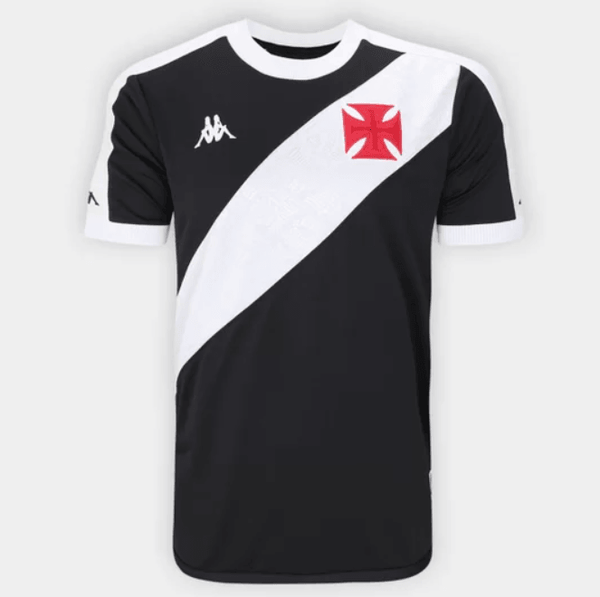 Camisa Vasco I 24/25 Kappa Masculina - Preto+Branco - DA Sports Oficial