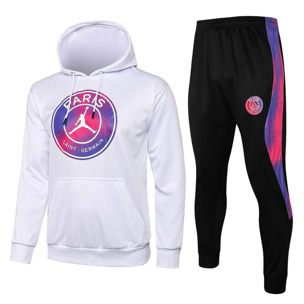 Conjunto PSG 21/22 Branco e Preto - Jordan - Com Capuz - DA Sports Oficial