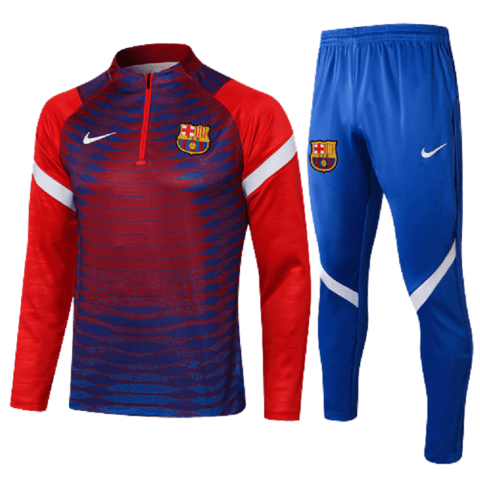 Conjunto Barcelona 21/22 Azul e Gren�� - Nike - Com Ziper - DA Sports Oficial