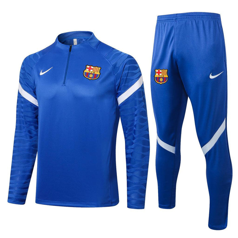 Conjunto Barcelona 21/22 Azul - Nike - Com Ziper - DA Sports Oficial