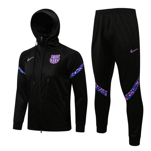 Conjunto Barcelona 21/22 Preta - Nike - Com Capuz - DA Sports Oficial