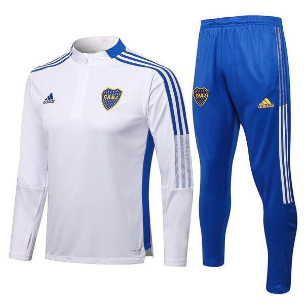 Conjunto Boca Juniors 21/22 Branco - Adidas - Com Ziper - DA Sports Oficial