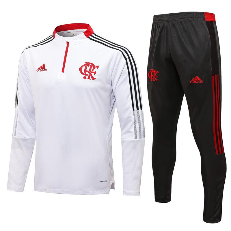 Conjunto Flamengo 21/22 Branca - Adidas - Com Ziper - DA Sports Oficial