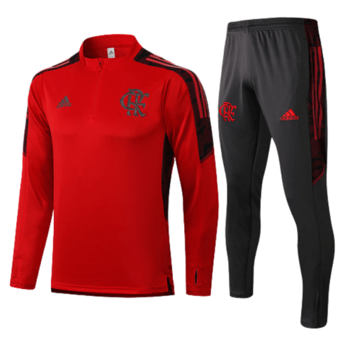 Conjunto Flamengo 21/22 Vermelho e Preto - Adidas - Com Ziper - DA Sports Oficial