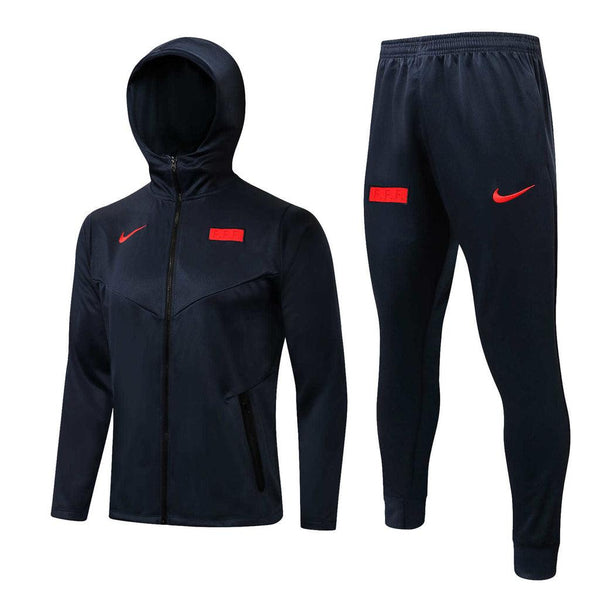 Conjunto Fran��a 21/22 Azul - Nike - Com Fecho e Capuz - DA Sports Oficial