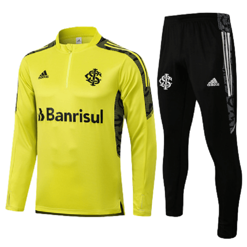 Conjunto Internacional 21/22 Verde Fluorescente e Preto - Adidas - Com Ziper - DA Sports Oficial