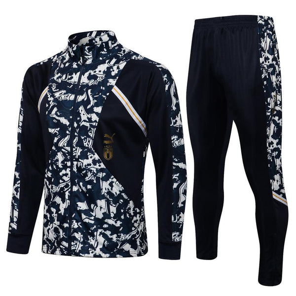 Conjunto It��lia 21/22 Preta e Branca - Puma - Com Fecho - DA Sports Oficial