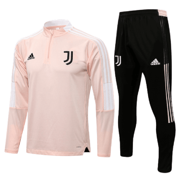 Conjunto Juventus 21/22 Rosa e Preto - Adidas - Com Ziper - DA Sports Oficial