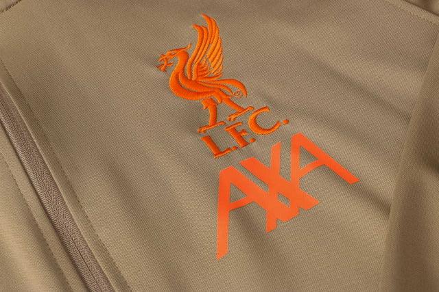 Conjunto Liverpool 21/22 Bege e Vermelho - Nike - Com Fecho - DA Sports Oficial