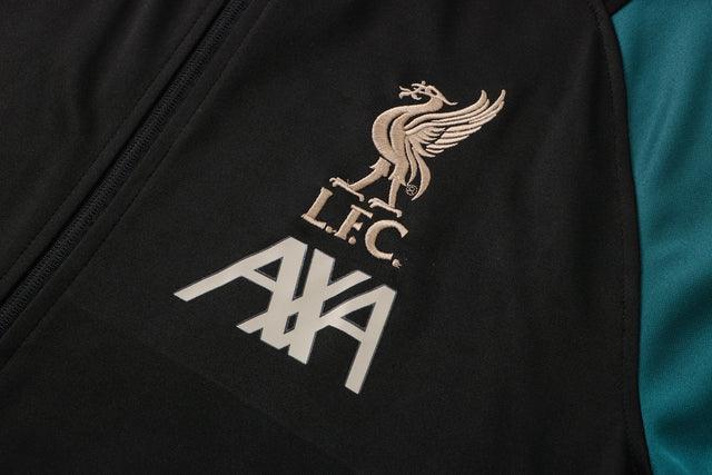 Conjunto Liverpool 21/22 Preto e Dourado - Nike - Com Ziper - DA Sports Oficial