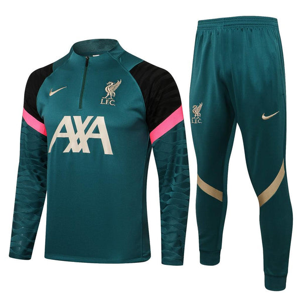 Conjunto Liverpool 21/22 Verde - Nike - Com Ziper - DA Sports Oficial