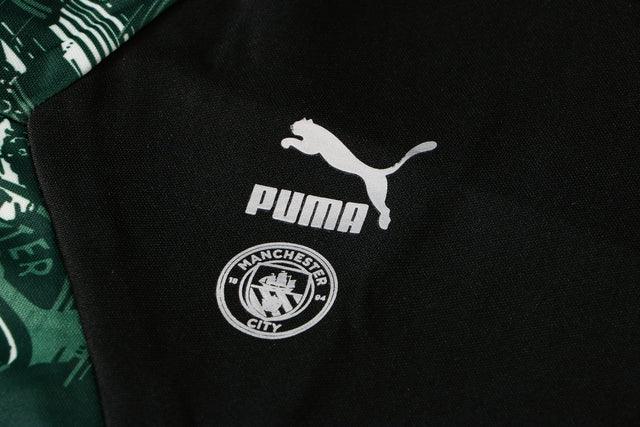 Conjunto Manchester City 21/22 Preta e Verde - Puma - Com Fecho - DA Sports Oficial