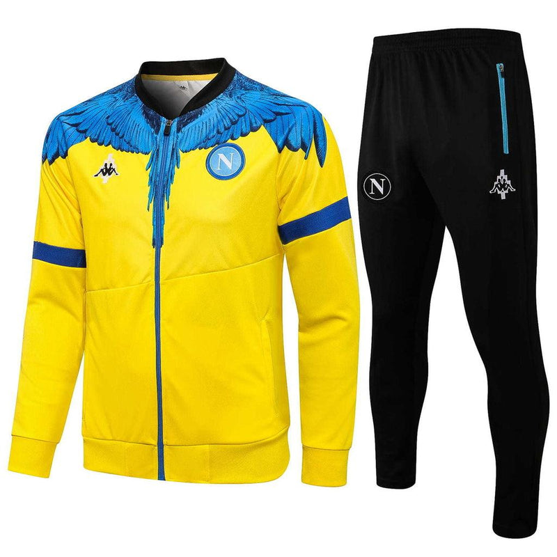 Conjunto Napoli 21/22 Amarelo e Preto - Kappa - Com Fecho - DA Sports Oficial