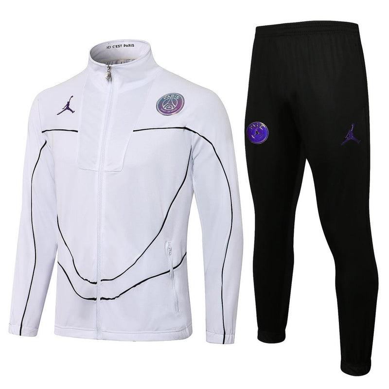 Conjunto PSG 21/22 Branco e Preto - Nike Jordan - Com Fecho - DA Sports Oficial