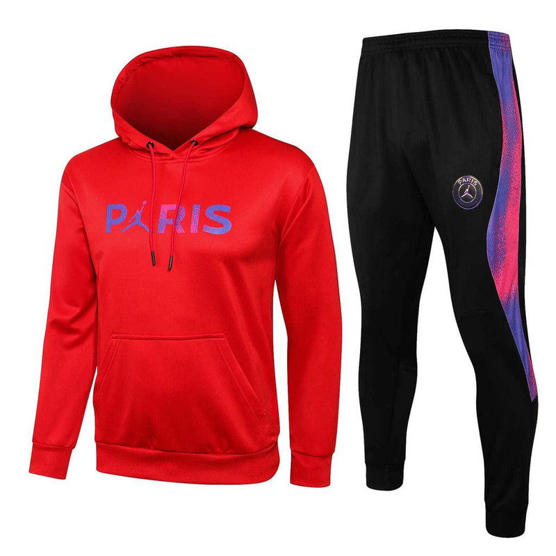 Conjunto PSG 21/22 Vermelho e Preto - Jordan - Com Capuz - DA Sports Oficial