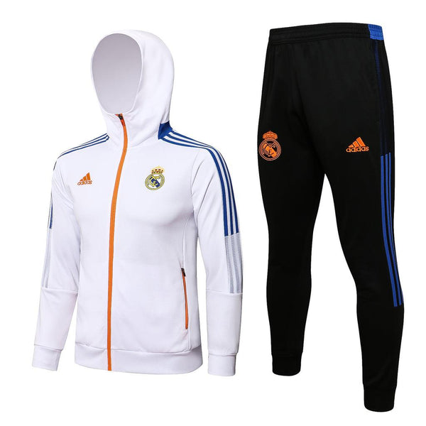 Conjunto Real Madrid 21/22 Branca - Adidas - Com Capuz - DA Sports Oficial