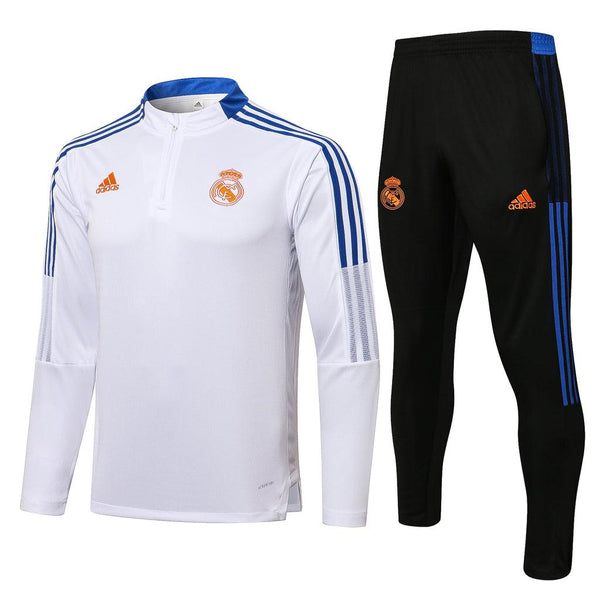 Conjunto Real Madrid 21/22 Branco - Adidas - Com Ziper - DA Sports Oficial