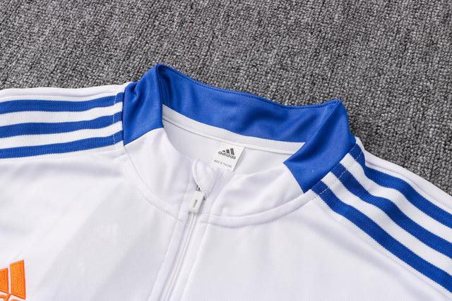 Conjunto Real Madrid 21/22 Branco - Adidas - Com Ziper - DA Sports Oficial