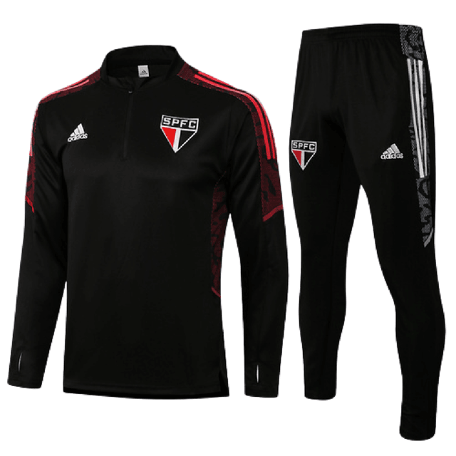 Conjunto S��o Paulo 21/22 Preto - Adidas - Com Ziper - DA Sports Oficial