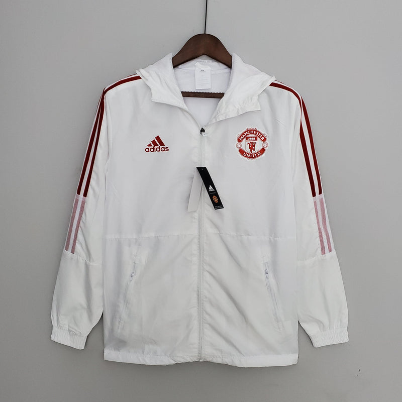 Corta-vento Manchester United 21/22 Adidas - Branco - DA Sports Oficial