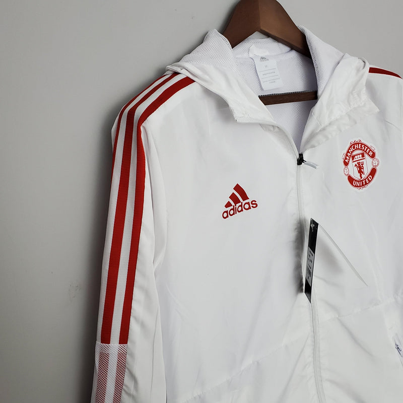 Corta-vento Manchester United 21/22 Adidas - Branco - DA Sports Oficial