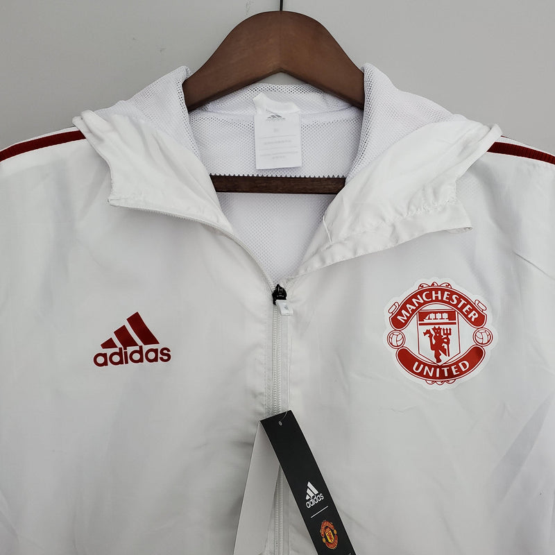 Corta-vento Manchester United 21/22 Adidas - Branco - DA Sports Oficial