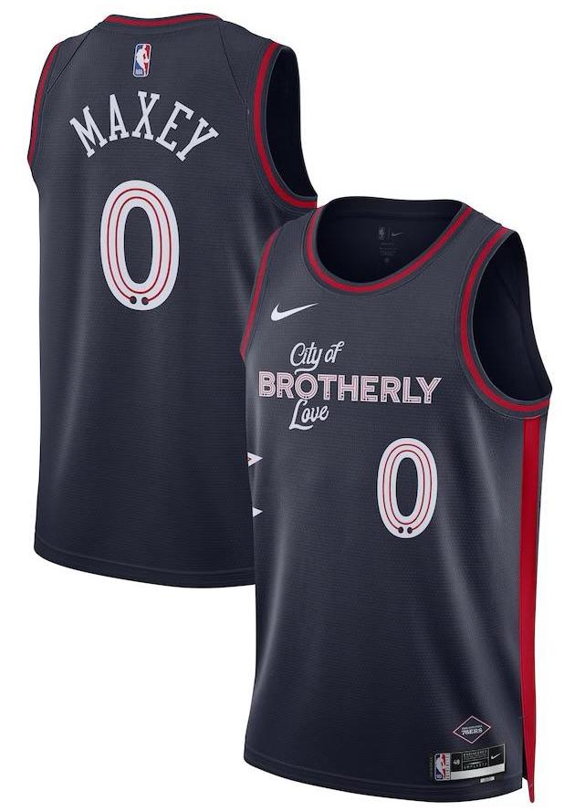 Philadelphia 76ers Tyrese Maxey Navy 2023/24 Jersey - City Edition