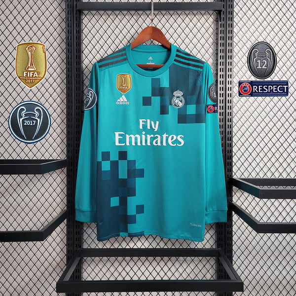 Camiseta Manga Larga Real Madrid 17-18 Com patchs