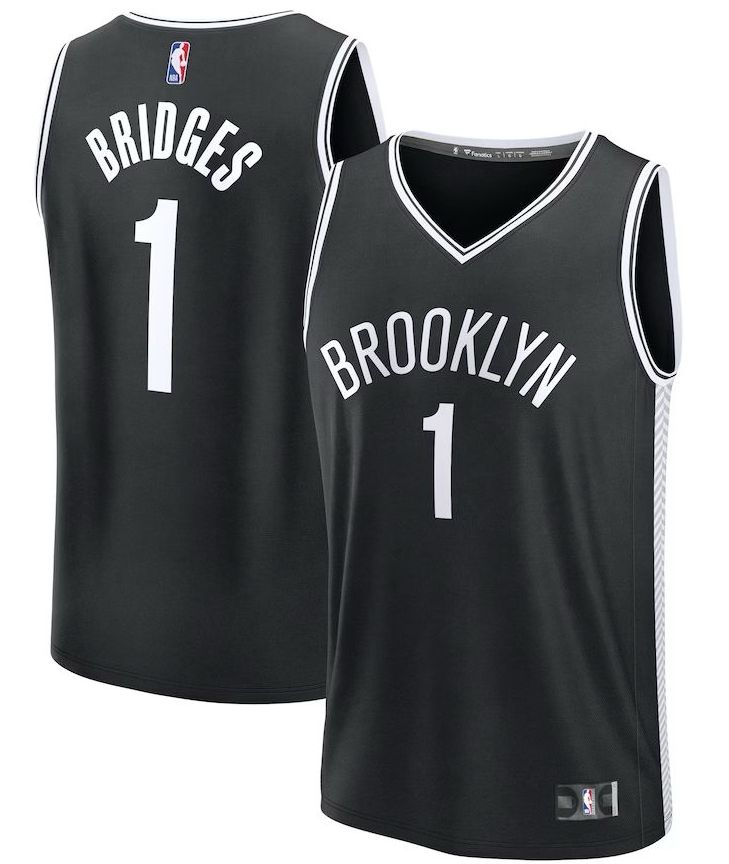 Brooklyn Nets Mikal Bridges Black Jersey - Icon Edition