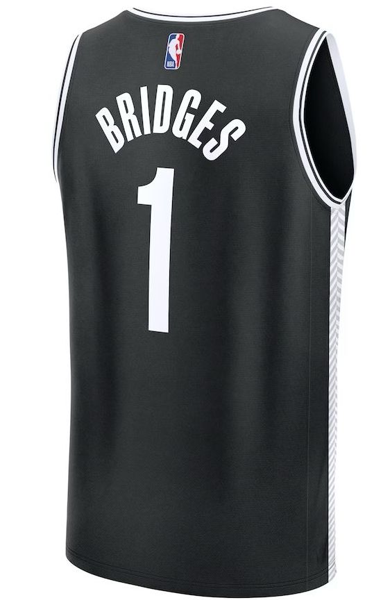 Brooklyn Nets Mikal Bridges Black Jersey - Icon Edition