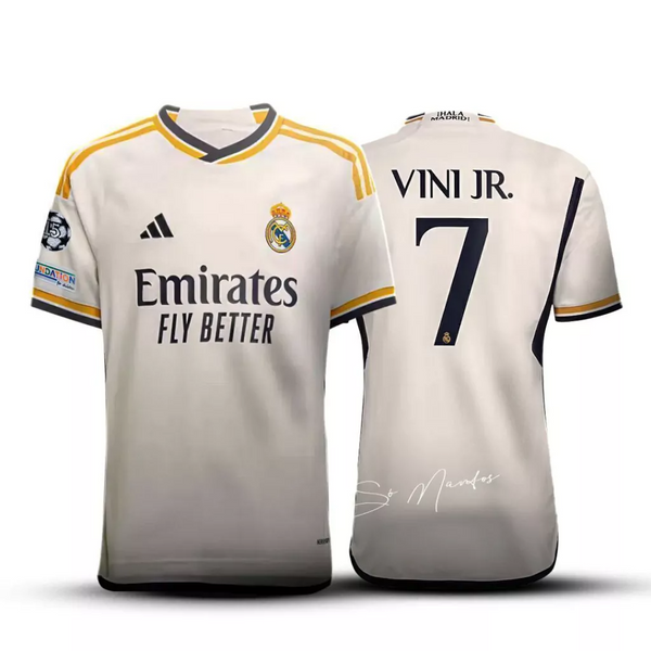 Camiseta do Real Madrid 2023/24 15 UCL + Vini Jr #7