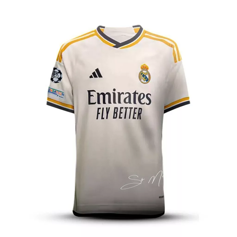 Camiseta do Real Madrid 2023/24 15 UCL + Vini Jr