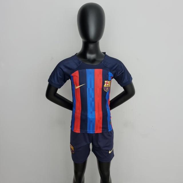 Kit Infantil Barcelona 22/23 Nike - Azul e Vermelho - DA Sports Oficial