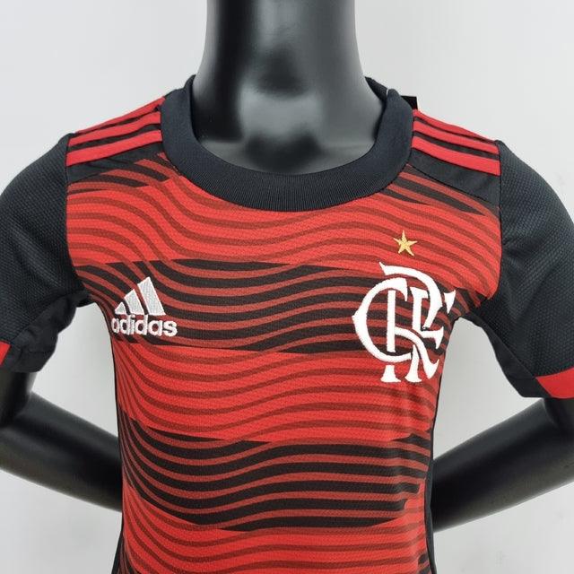 Kit Infantil Flamengo 22/23 Adidas - Rubro Negro - DA Sports Oficial