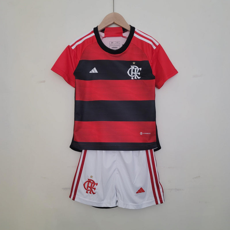 Kit Infantil Flamengo 23/24 Adidas - Rubro Negro