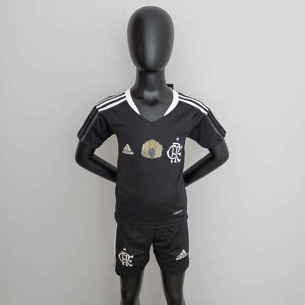 Kit Infantil Flamengo Consciência Negra 22/23 Adidas - Preto - DA Sports Oficial