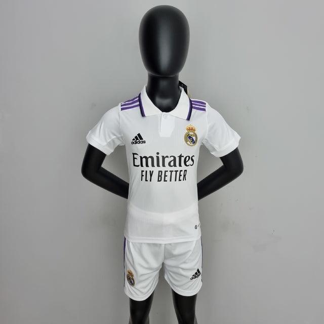 Kit Infantil Real Madrid 22/23 Adidas - Branco - DA Sports Oficial